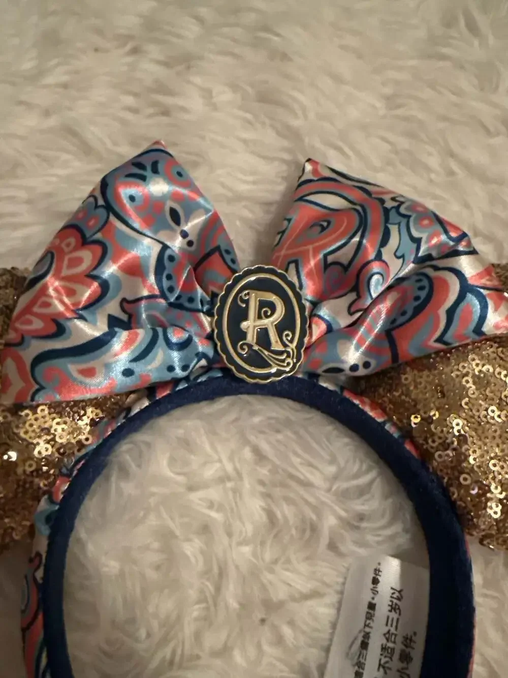 Disney Riviera Resort Grand Opening Minnie Ear Headband with Gold Sequins Disney